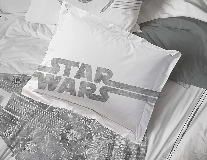 Jay Franco Star Wars Falcon Schematics 5 Piece Twin Size Bed Set - Includes Comforter & Sheet Set - Super Soft Kids Bedding Fade Resistant Microfiber