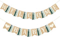 Welcome Baby Heart Burlap Pennant Banner Flag Felt Welcome Baby Sign and Heart Pattern with Sage Green Ribbon for Gender Reveal Neutral Baby Shower Welcome Baby Hello Baby Party Decorations Supplies