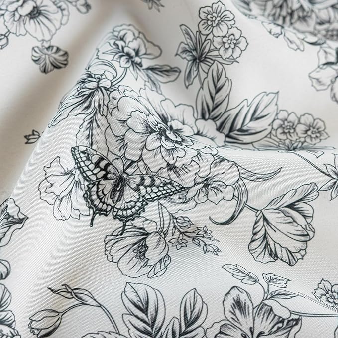 ENJOYBRIDAL Floral Curtains 84 Inches Long 2 Panels Boho Vintage Drapes for Bedroom Semi Sheer Print Living Room Window Curtain Panels Floor Length Farmhouse Flower Rod Pocket Cute Window Treatments