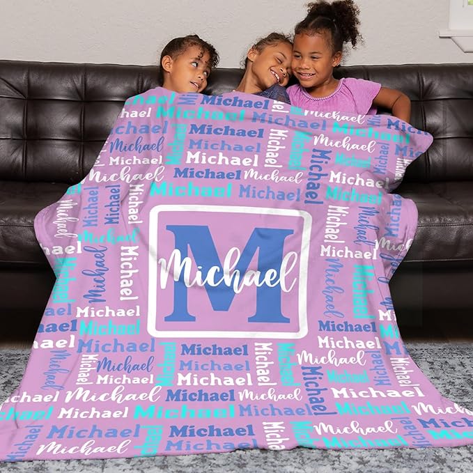 Dr.TOUGH Name Blanket Personalized Blanket for Adult Kids Flannel Customized Personalized Blankets and Throws