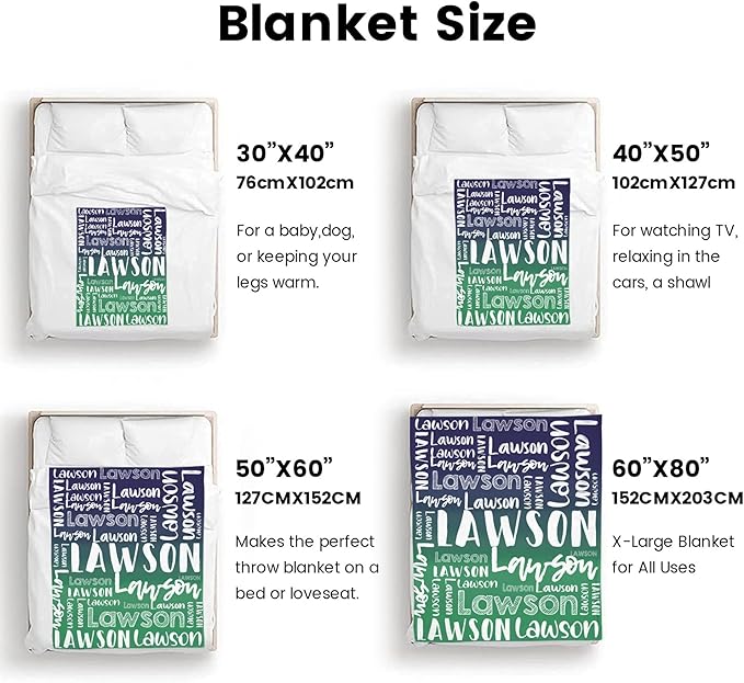 Dr.TOUGH Personalized Blankets with Name Customized Baby Blankets for Girls Boys Adults Monogrammed Blankets and Throws Christmas Birthday Mothers Valentines Day Gift (Z-Colorful 02, 40''×50'')
