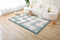 Stylish Coral Baby Play Mat for Floor 47" x 67" Waves – Soft 1" Thick High-Density Memory Foam Nursery Rug,Kids Rug with Non-Slip Backing for Crawling & Playing, Playroom Rug, Kids Carpet