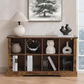 8 Cube Storage Organizer, Wood Cube Bookshelf with LED Lights, Horizontal Storage Cubes, Kids Bookshelf, Display Cabinet Cubby Shelf for Living Room Home Office Bedroom, Brown