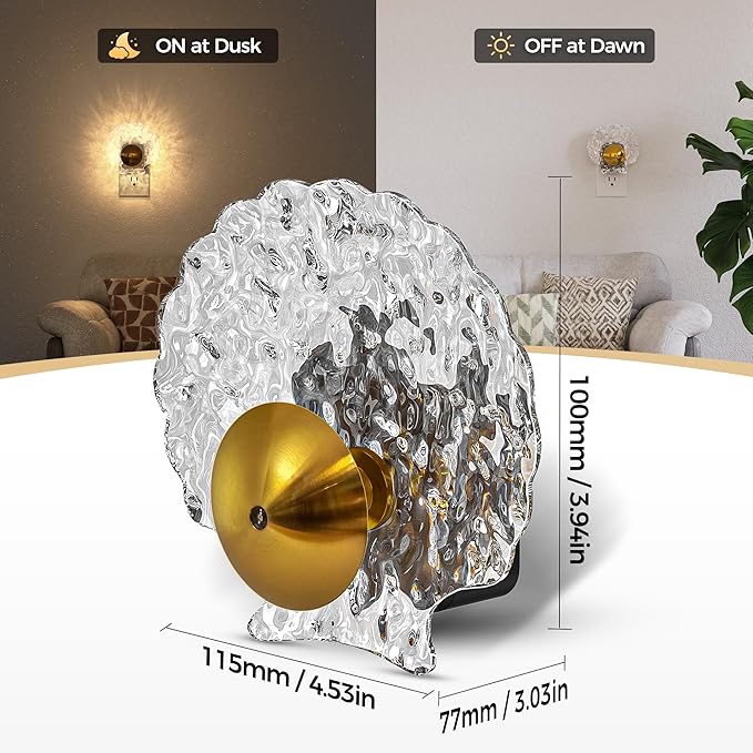 DORESshop LED Night Light Plug in, [2 Pack] Night Lights Plug into Wall, Dusk-to-Dawn Sensor, 3000K Soft White, 0-100LM Adjustable Brightness, Dimmable Nightlights for Adults, Bathroom, Hallway