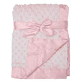American Baby Company Heavenly Soft Chenille Receiving Blanket, 2-Layer Design with Minky Dot & Silky Satin, Pink, 30" x 40" for Boys and Girls