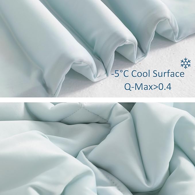 NTBAY Cooling Blanket for Toddlers, 39x47 Inches - Japanese Cold Tech Fabric Throw with Q-Max 0.43, Soft and Breathable Summer Nap Blanket, Also for Dogs, Aqua