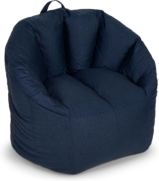 Big Joe Milano Bean Bag Chair for Kids, Teens, Adults, Denim Cobalt Lenox, Durable Woven Polyester, 2.5 foot Refillable