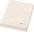 Checkered Baby Blanket Swaddle - 100% Soft Cotton Quilt Swaddling Stroller Blanket for Nursery Bed Shower Baby Gift Registry for Newborns Toddlers Boys & Girls (Plaid - Beige)