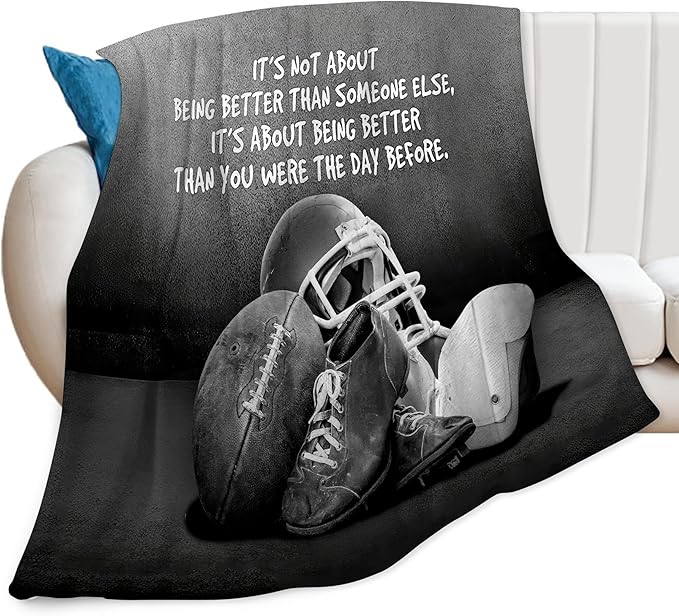 Football Blanket Football Throw Blanket Football Gifts and Decor Sports Blanket for Boys Men Girls Women Kids Adults Soft Warm Cozy Fleece Blanket for Couch Sofa Bed 80"x60"