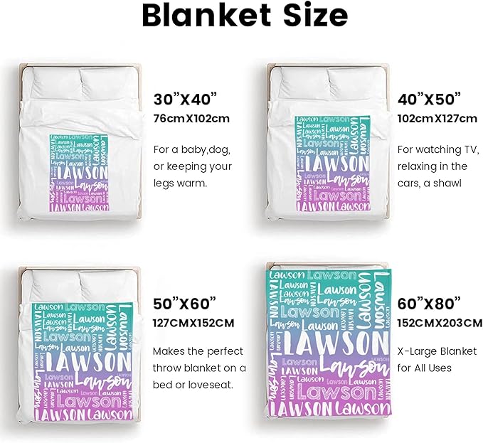 Dr.TOUGH Personalized Blankets with Name Customized Baby Blankets for Girls Boys Adults Monogrammed Blankets and Throws Christmas Birthday Mothers Valentines Day Gift (Z-Colorful 08, 60''×80'')