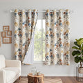 MYSKY HOME Floral 100% Blackout Linen Curtains 72 Inches Long 2 Panels Set for Bedroom Living Room Farmhouse Flower Pattern Double Layer Thermal Insulated Grommet Drapes, Yellow, 52" Wide Each Panel