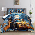 Raphus cucullatus Christmas Bedding Queen,Christmas Comforter Set,Santa Claus Decor Holiday Bedding Winter Quilt,Santa Claus Comforter Set,Snowflake Navidad Quilt Set,Cute Reindeer Quilt