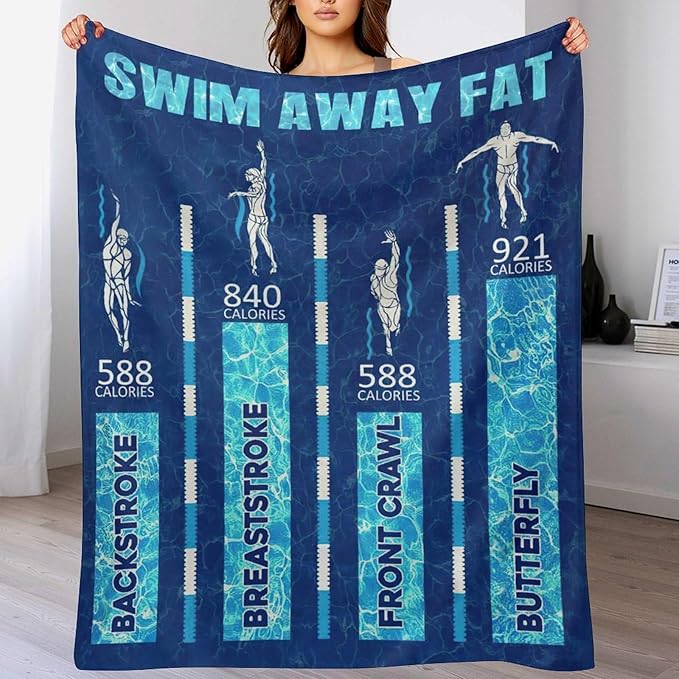 Swimming Blanket Swim Gifts for Girls/Swimmer Sport Throw Blankets Soft Blanket Warm Fleece Flannel Plush Blankets for Bed Sofa Couch 40"x50"