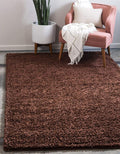 Unique Loom Solid Shag Collection Area Rug (6' 1" x 9' Rectangle, Chocolate Brown)