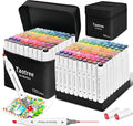 Taotree Alcohol Markers 100 Colors with Case & Holders, Dual Tips Art Coloring Markers Pens, Chisel & Fine Art Supplies Sketch Pens for Artist Kids Adult Coloring Books Drawing, Painting, Sketching