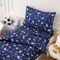 LONAVA Twin Kids Comforter Set - 4 Pieces Twin Bedding Sets for Boys Girls Children, Ultra Soft Microfiber Bed in A Bag with Flat Fitted Sheets, Space