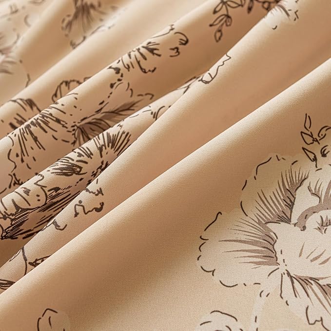 ENJOYBRIDAL Floral 96 Inch Curtains 2 Panel Se Living Room Farmhouse Drapes Bedroom Boho Semi Sheer Long Window Curtain Panels Cute Flower Rod Pocket Botanical Pattern Window Treatments