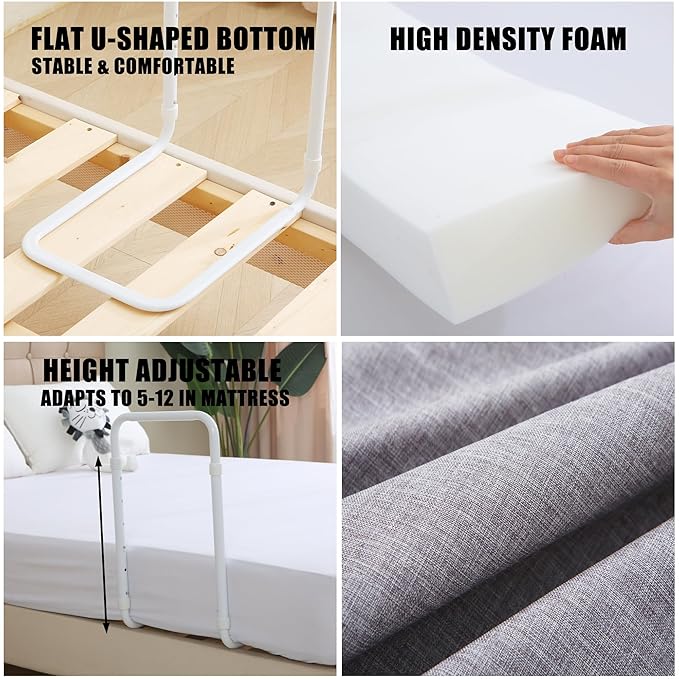 Bed Guard Rail for Toddlers, 23.6inch Foam Padded Side Rails for Queen King Twin Full Size Bed, Bedrail for Toddler, Bed Railing