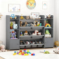 Costzon 56'' Kids Toy Storage Organizer with 8 Removable Bins, 4-Tier Toddler Bookshelf Cubbies, Preschool Children's Montessori Bookshelf w/6 Large Cabinet for Playroom, Daycare, Kids Room, Classroom