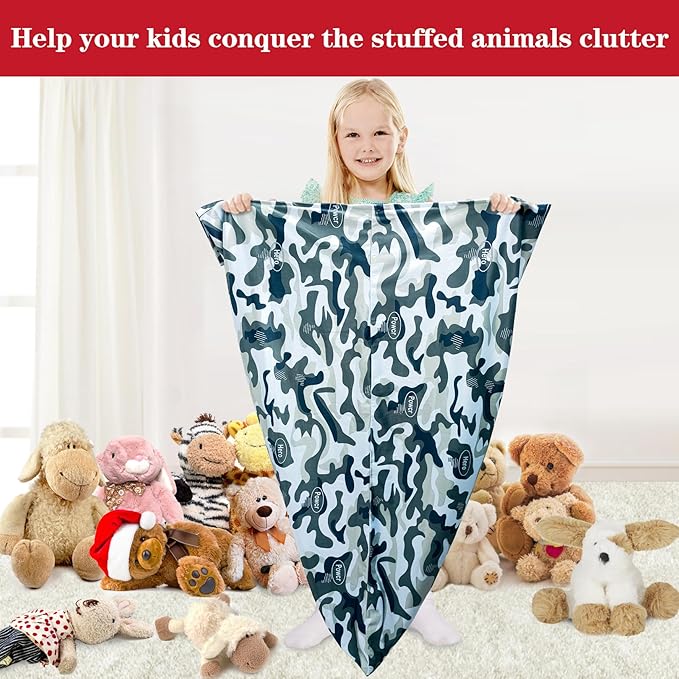 Jorbest Stuffed Animal Storage, Soccer Stuffed Animal Bean Bag Storage, Bean Bag Chair Cover for Kids, Luxury Velvet Stuffie Seat - Cover ONLY (200 L/52 Gal)