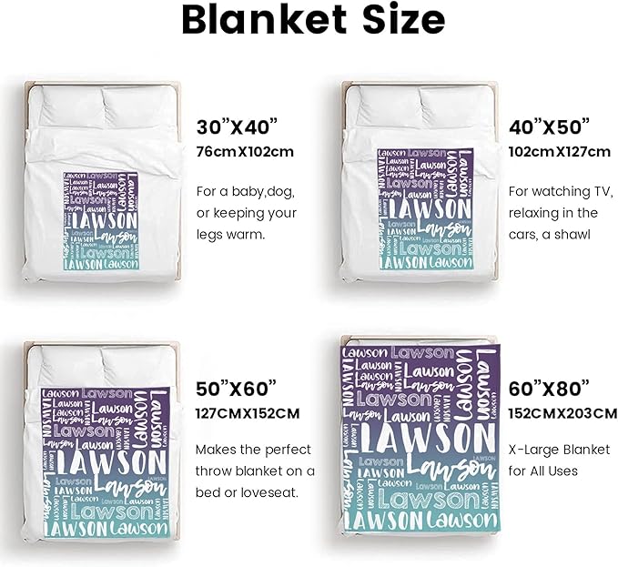 Dr.TOUGH Personalized Blankets with Name Customized Baby Blankets for Girls Boys Adults Monogrammed Blankets and Throws Christmas Birthday Mothers Valentines Day Gift (Z-Colorful 06, 40''×50'')