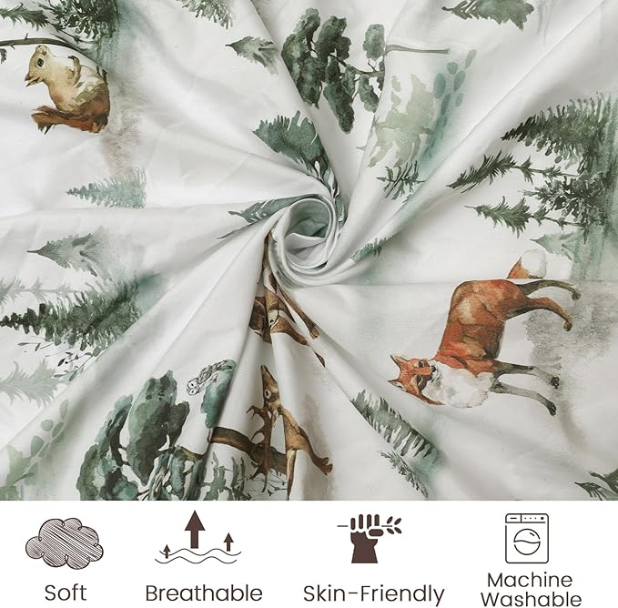 PHF 3 Pack Soft Bassinet Sheets, Woodland Breathable Comfy Cradle Sheets for Baby Boys Girls Neutral, No Slip Universal Fit for Most Cradle and Bassinet Mattress, Woodland
