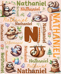 Personalized Custom Sloth Preschool Blanket Gifts for Baby Toddler Kids Boys Girls - Customized Sloth Super Soft Lightweight Flannel Sheets Decor for Crib Nap Couch - 30"x40" for Baby/Pets