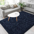 BENRON Navy Blue Fluffy Rugs for Living Room Bedroom 4x6, Soft Plush Fuzzy Shaggy Rugs for Kids Girls Boys Room Decor, Washable Indoor Floor Carpets