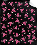 Thuswarm Cute Uterus Heart Flannel Throw Blanket Warm Cozy Soft Funny Print Blankets for Bed Couch Sofa Room Decoration Gifts 60"×50" Medium for Teen