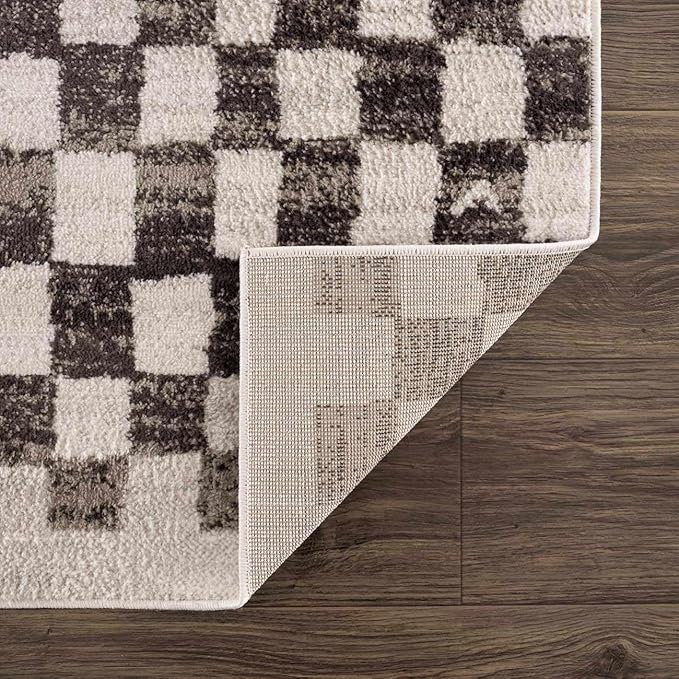 Hauteloom Benjy Living Room, Bedroom Area Rug - Contemporary - Cream, Charcoal - 2' x 3'