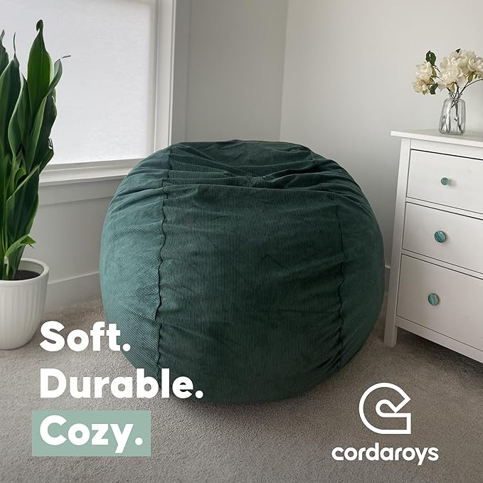CordaRoy's Chenille Bean Bag-Convertible Bean Bag Chair-Machine-Washable Chenille Fabric Cover-for Basement,Living Room,Game Room,Dorm & More - King Size - Espresso | Made in The USA