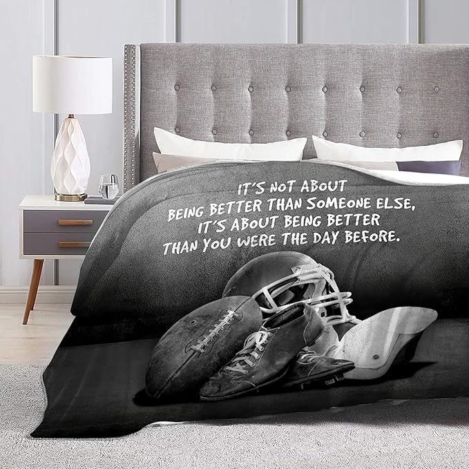 Tijuboni Football Sports Throw Blanket Rugby Gifts for Men Boys Women Girls Kids Adults Soft Flannel Fleece Blanket for Couch Sofa Bed Home Decor 40"x50"