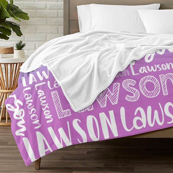 Dr.TOUGH Personalized Blankets with Name Customized Baby Blankets for Girls Boys Adults Monogrammed Blankets and Throws Christmas Birthday Mothers Valentines Day Gift (Z-Colorful 08, 50''×60'')