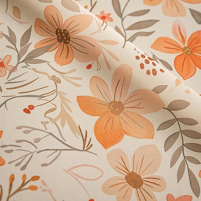 ENJOYBRIDAL Floral 63 Inch Curtains for Bedroom Living Room Drapes 2 Panel Sets Semi Sheer Farmhouse Short Window Curtain Panels Cute Patterned Boho Rod Pocket Cottagecore Window Treatments