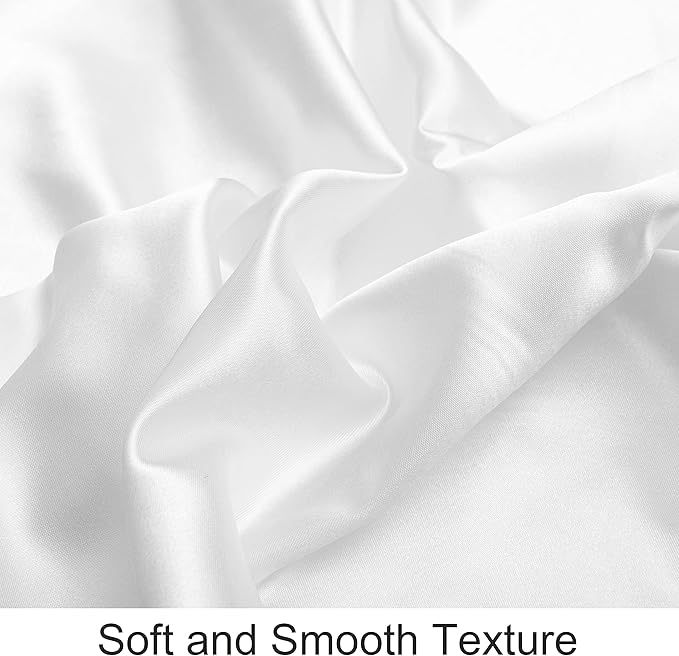 NTBAY Silk Satin Toddler Pillowcases, Small Pillow Case Pillow Cover 14x20 Inches with Envelope Closure, Soft and Silky Cooling Travel Pillow Covers for Nursery, Kids, Boys and Girls, White, 2 Pack