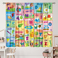 Colorful ABC Classroom Nursery Curtains Kids Alphabet Learning Baby Boys Girls Curtain with Rod Pocket for Children Toddler Playroom Home Drapes Window Treatments 2 Panels Set 42" W X 54" L