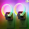 DORESshop Night Lights Plug Into Wall, [2 Pack] LED Night Light Color Changing RGB with Dusk-to-Dawn Sensor, Adjustable Brightness Dimmable Nightlights for Hallway, Bedroom, Kids Room, Christmas Gifts