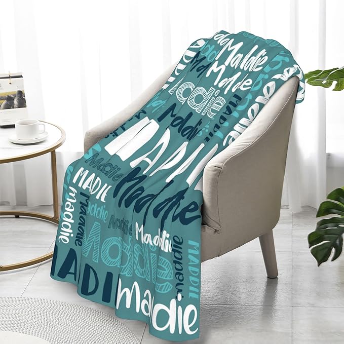 Dr.TOUGH Personalized Blankets with Name Customized Baby Blankets for Girls Boys Adults Personalized Name Blanket for Kids Adults (Blue Bird,60''×80'')