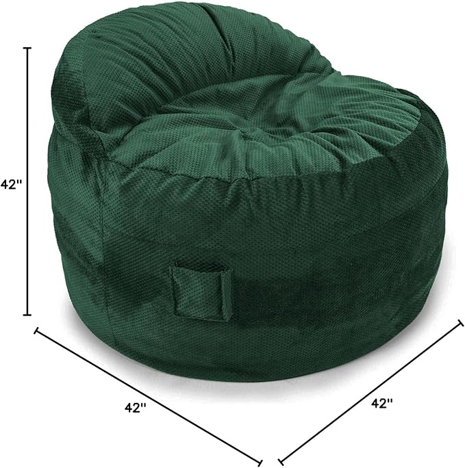 CordaRoy's NEST Adult Gaming Bean Bag Chair-Convertible Bean Bag Chair -Washable Chenille Cover with Pockets-for Living Room,Basement-Full Size-Rainforest|Made in The USA