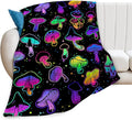 Colorful Mushroom Blanket for Girls, Women, Kids & Adults - Soft, Warm & Cozy Fleece Blanket for Couch, Sofa & Bed - 50"x40"