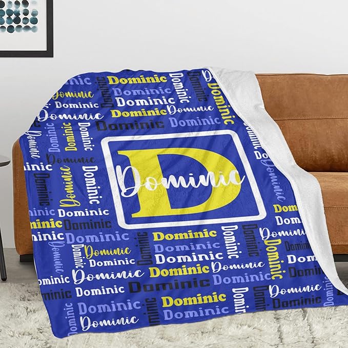 Dr.TOUGH Name Blanket Personalized Blanket for Adult Kids Flannel Customized Personalized Blankets and Throws