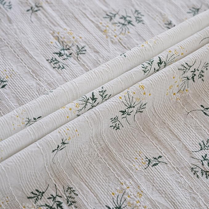 ENJOYBRIDAL Floral 96 Inch Curtains for Bedroom Living Room Drapes Boho Rod Pocket Semi Sheer Long Window Curtains 2 Panel Sets Farmhouse Light Filtering Vintage Patterned Window Treatments