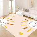 Children's Plush Area Rug - Soft, Washable, Non-Slip - Simple Cute Sun and Love Prints - Pink, 3x5ft