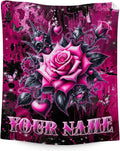 Personalized Rose Blanket Gifts for Women - Flower Throw Blankets for Girls, Wife - 60" x 80" Floral Throw for Adults