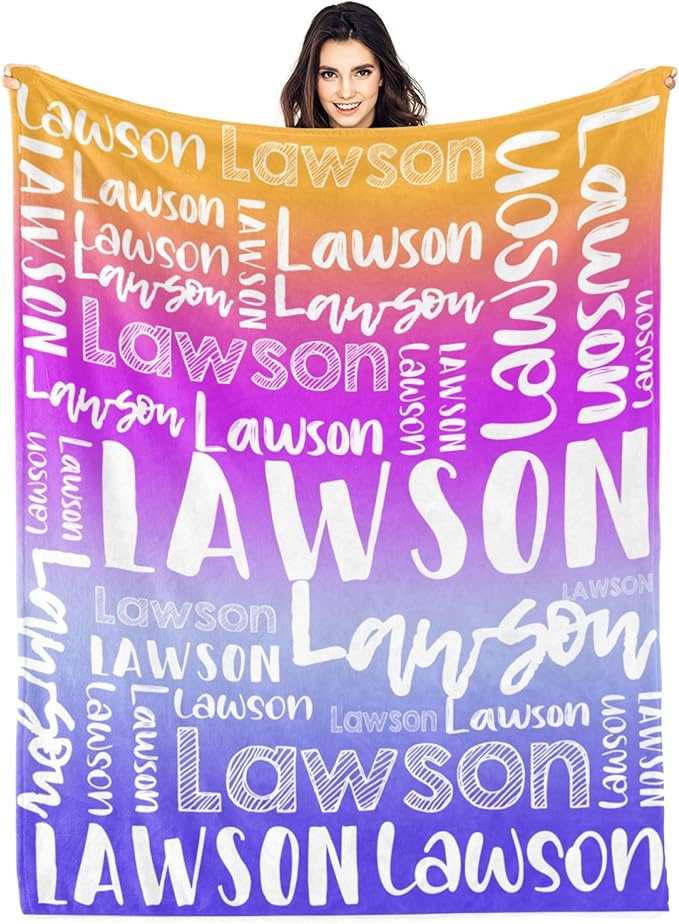 Dr.TOUGH Personalized Blankets with Name Customized Baby Blankets for Girls Boys Adults Monogrammed Blankets and Throws Christmas Birthday Mothers Valentines Day Gift (Z-Colorful 04, 60''×80'')