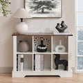 6 Cube Storage Organizer, Wood Cube Bookshelf with LED Lights, Horizontal Storage Cubes, Kids Bookshelf, Display Cabinet Cubby Shelf for Living Room Home Office Bedroom, White