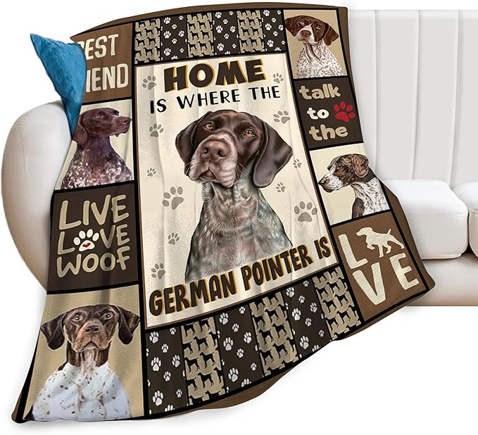 German Shorthaired Pointer Gifts & Decor: Cute Dog Throw Blanket - Soft, Warm, Cozy Fleece for Couch, Sofa, Bed - 60"x50"