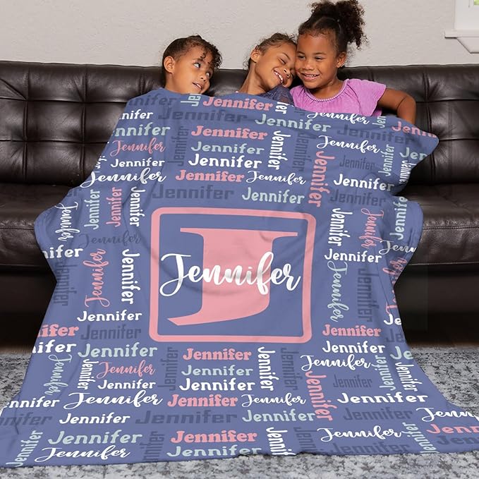 Dr.TOUGH Name Blanket Personalized Blanket for Adult Kids Flannel Customized Personalized Blankets and Throws