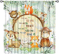 Kids Safari Animal Curtains Cute Watercolor Wildlife Jungle Window Treatments for Boys Girls Bedroom Inspirational Motivational Quotes Nursery Children Drapes for Living Room W42xL45"(Decor)