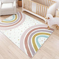 STARUIA Boho Rainbow Rug for Girls Bedroom, Large Area Rug 5x7 Washable Kids Rugs for Playroom Tent Castle, Non-Slip Soft Play Mat Carpet Nursery Rugs for Kid Room Classroom Dorm